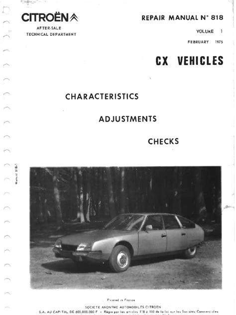 citroen cx manual series 1 volume 1 cv pdf Doc